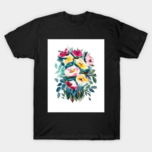 Blush peonies bouquet, watercolor T-Shirt